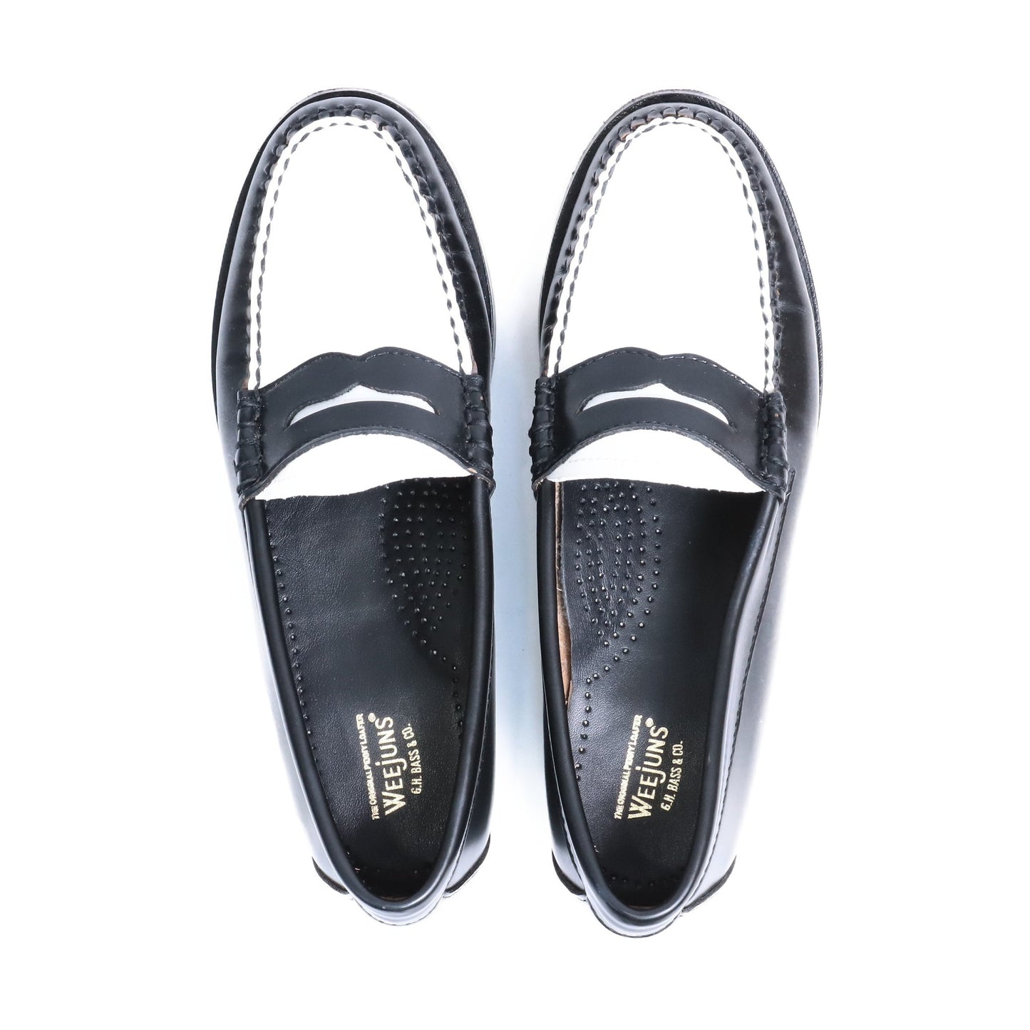 BA41010 / LTHR / BLACK & WHITE / LEATHER SOLE / US6.0(24.0cm)