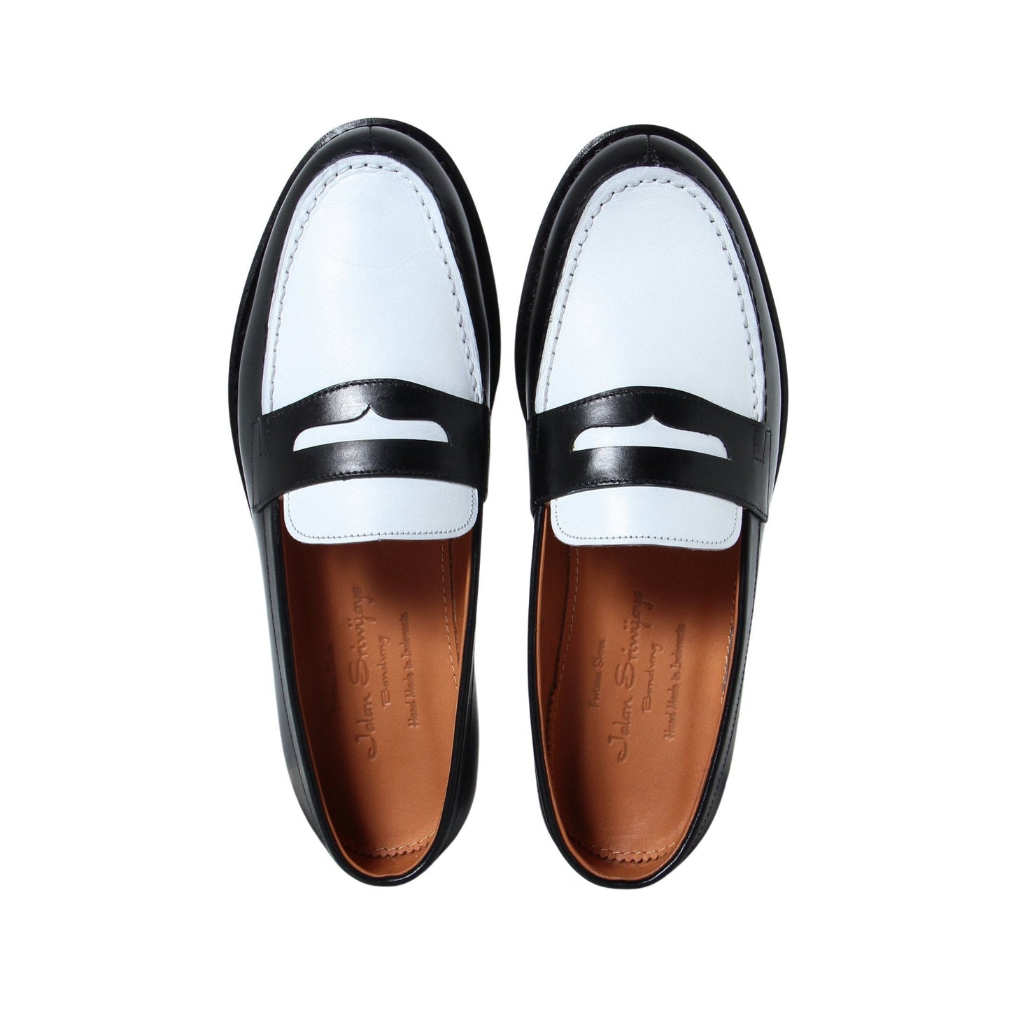99036 / CALF / BLK/WHI / LEATHER SOLE / UK3.5(22.5cm)