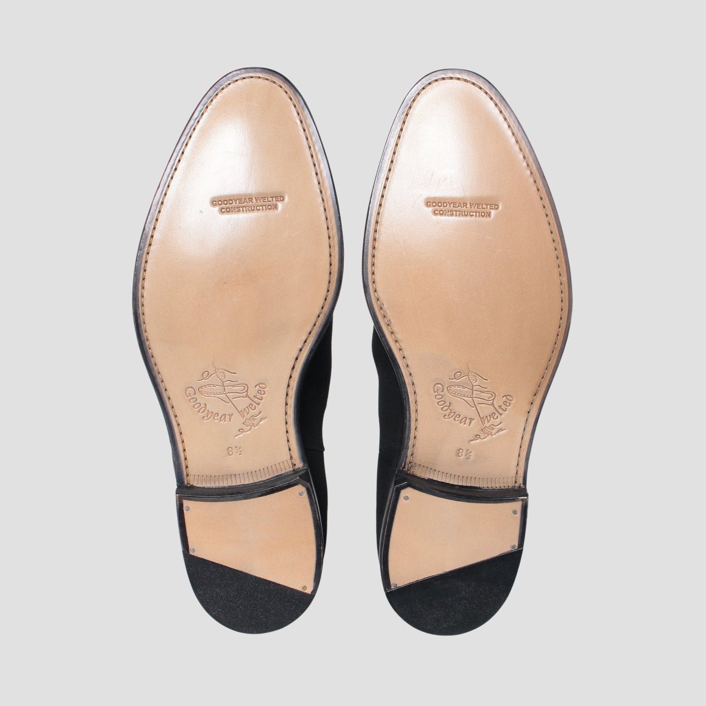 99034 / SUEDE / BLACK / LEATHERSOLE / UK8.5(27.0cm)