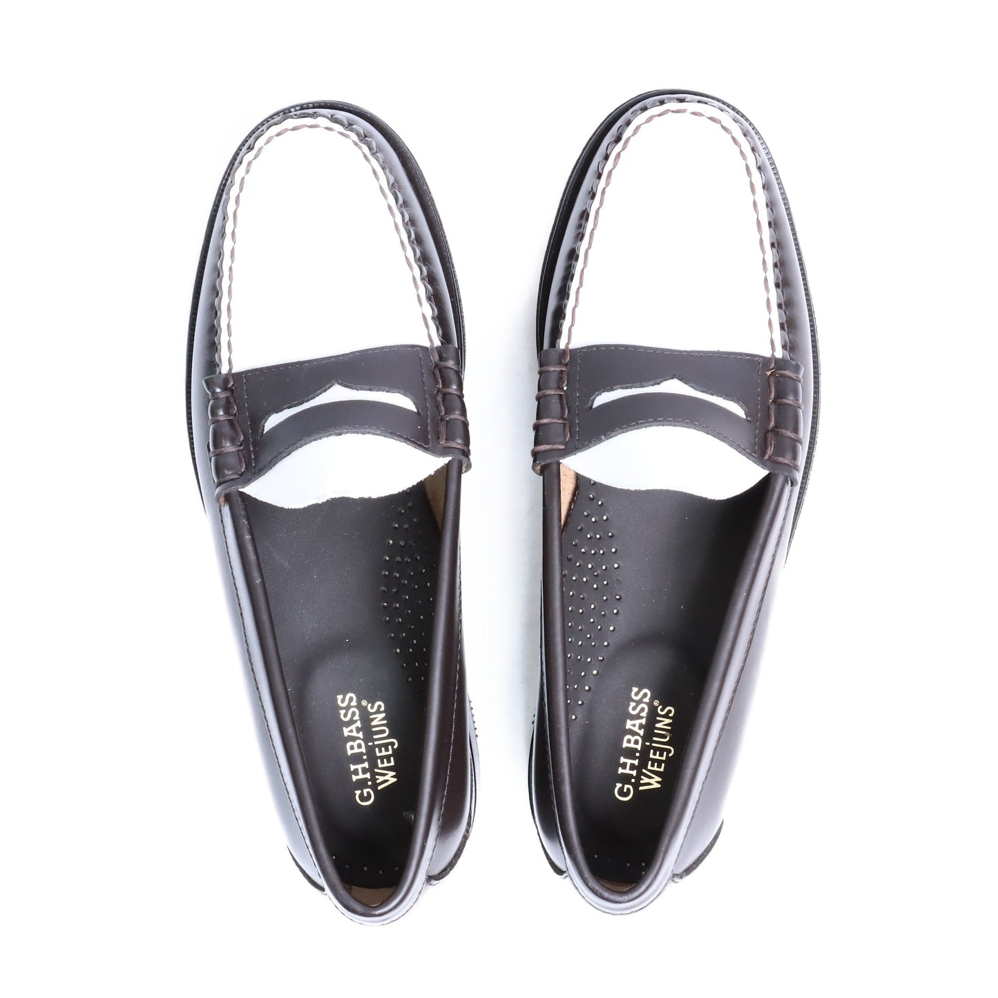 BA11010H / LTHR / DARK BROWN & WHITE / LEATHER SOLE / US8.5(26.5cm)