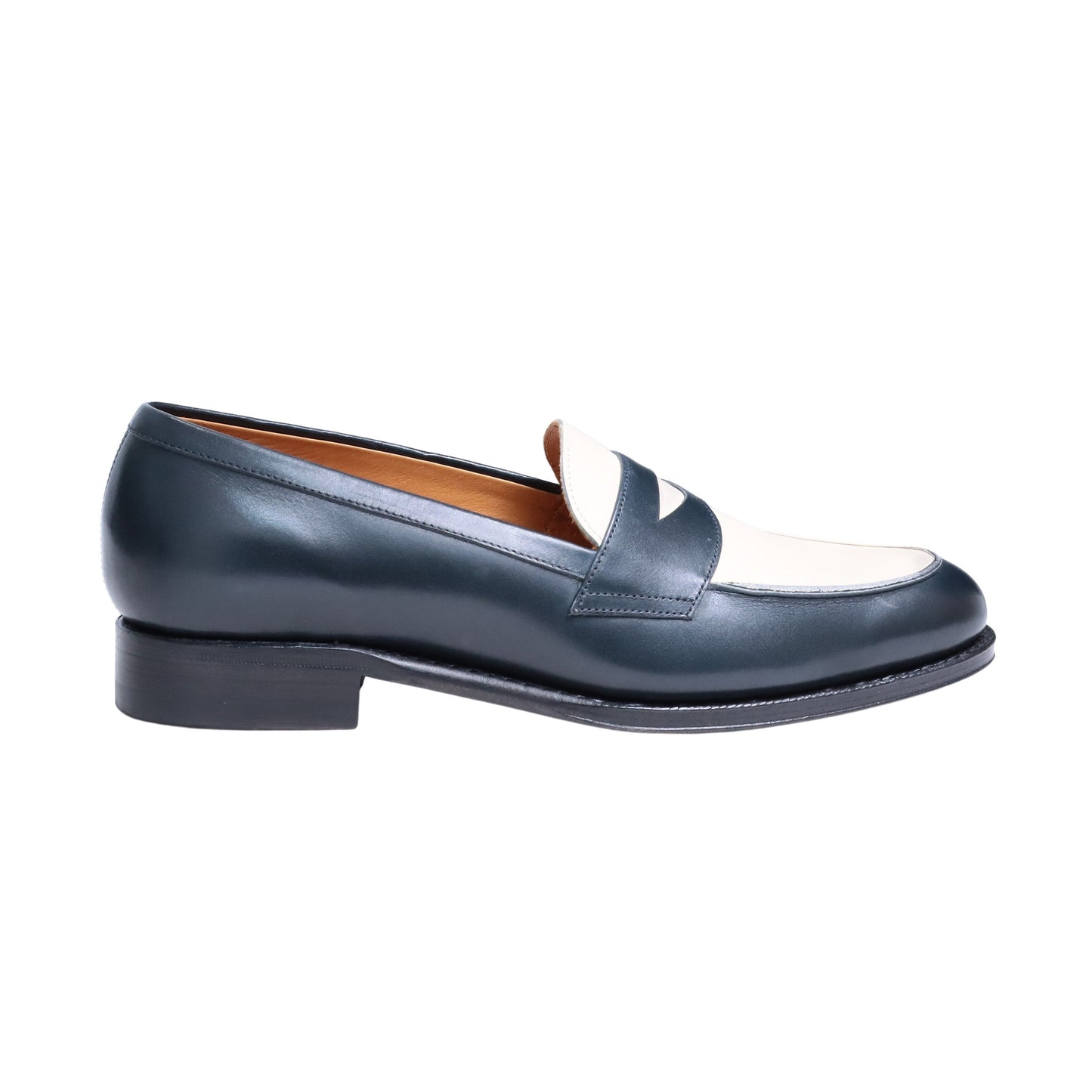 98610 / CALF / NAVY/IVORY / LEATHER SOLE / UK5.0(24.0cm)