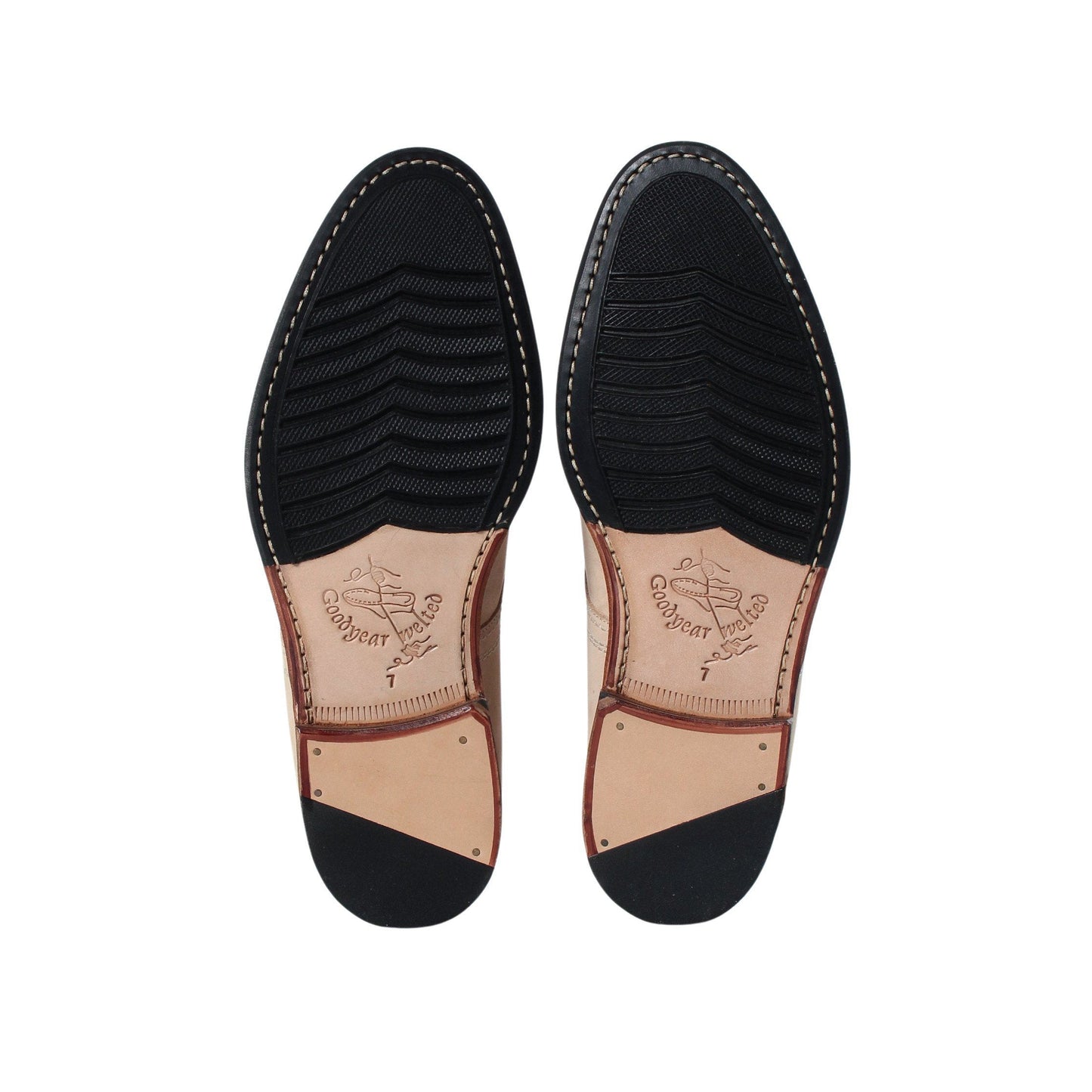 99064 / NUBUK / BEIGE / HALF RUBBER SOLE / UK7.0(25.5cm)