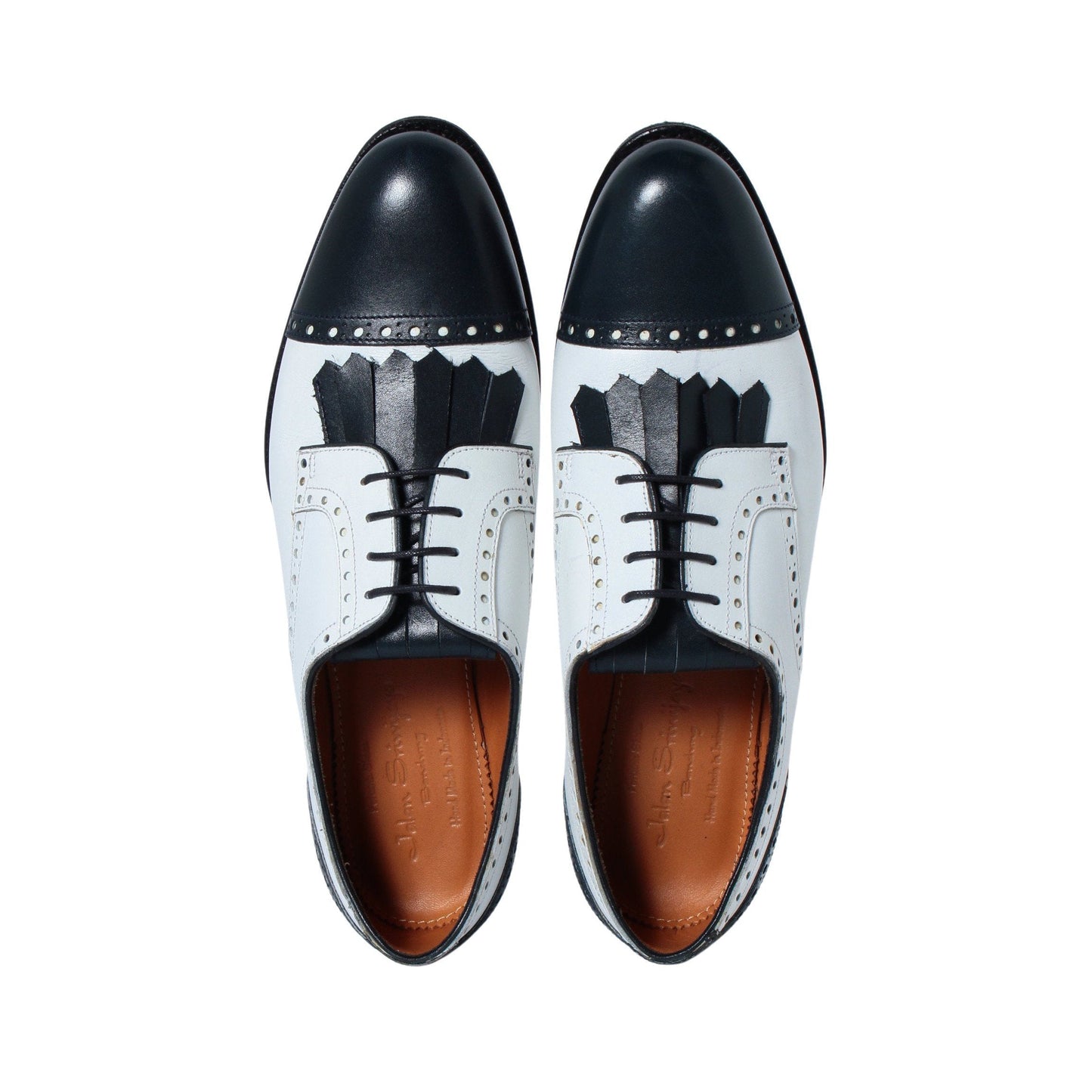 98736 / CALF / NAVY/WHITE / LEATHER SOLE / UK4.5(23.5cm)