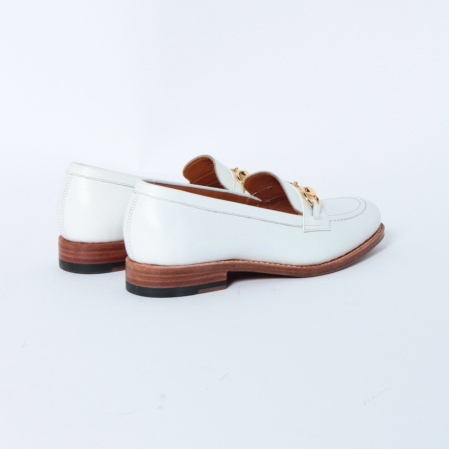 98689 / CALF / WHITE / LEATHER SOLE / UK5.5(24.5cm)